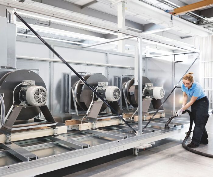 robatherm AHUs are carefully cleaned before being packaged for shipment.