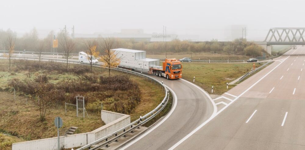The dimensions can be imagined. In the background, the robatherm plant fades into the fog.